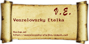 Veszelovszky Etelka névjegykártya